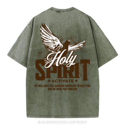Holy Spirit Activate Christian Washed T-Shirt