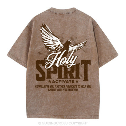 Holy Spirit Activate Christian Washed T-Shirt