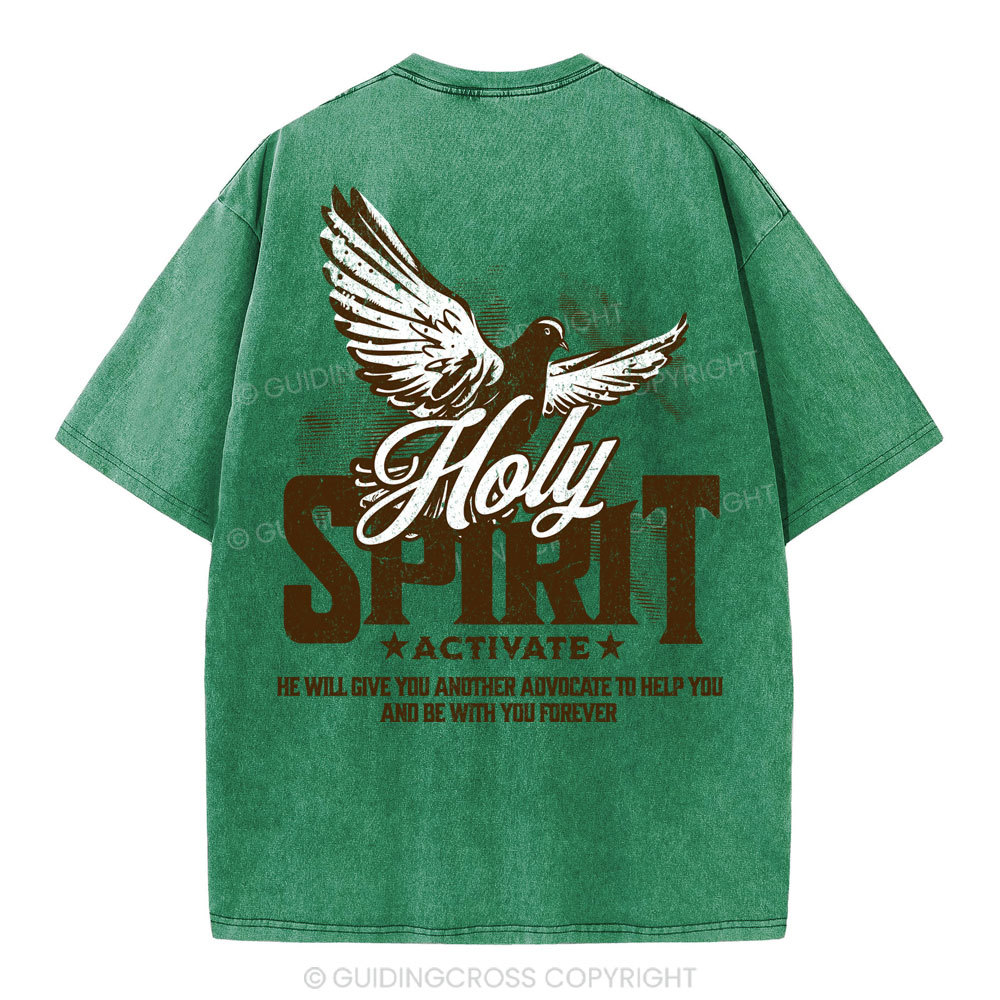 Holy Spirit Activate Christian Washed T-Shirt