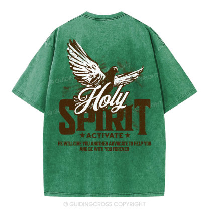 Holy Spirit Activate Christian Washed T-Shirt