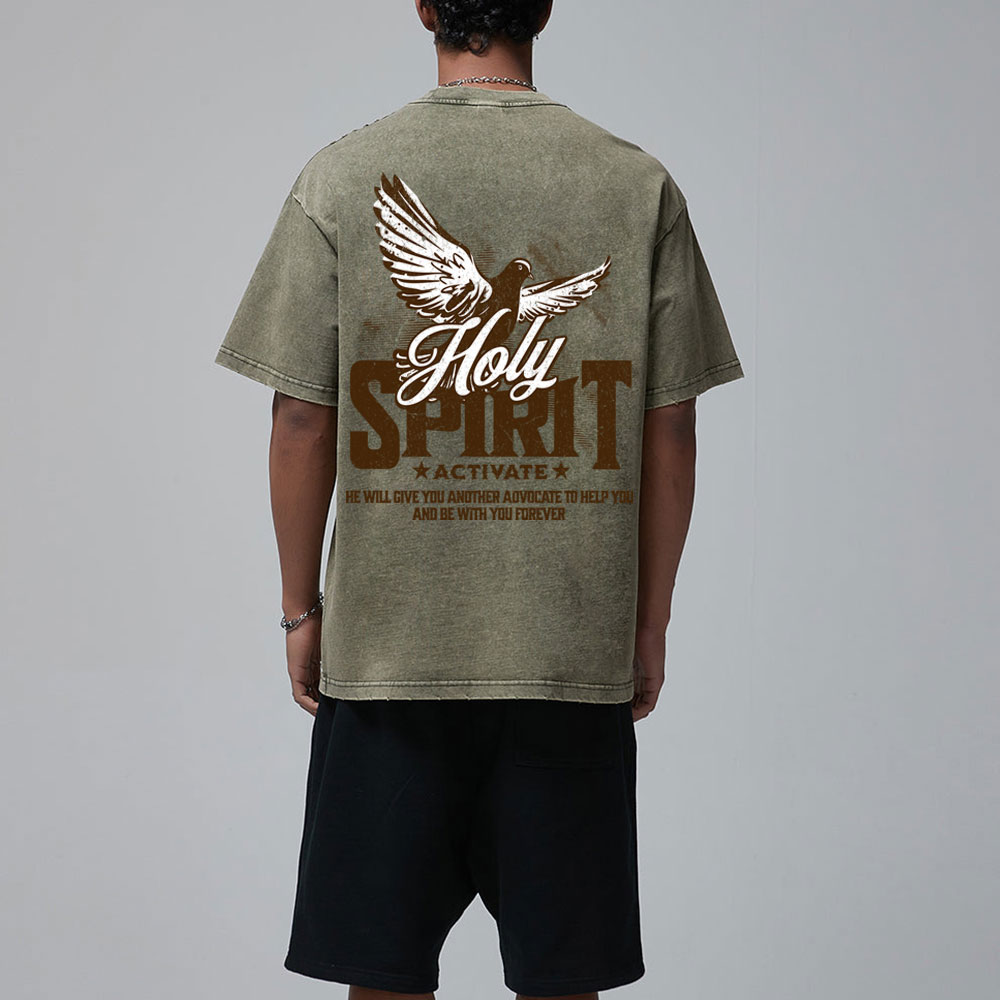 Holy Spirit Activate Christian Washed T-Shirt