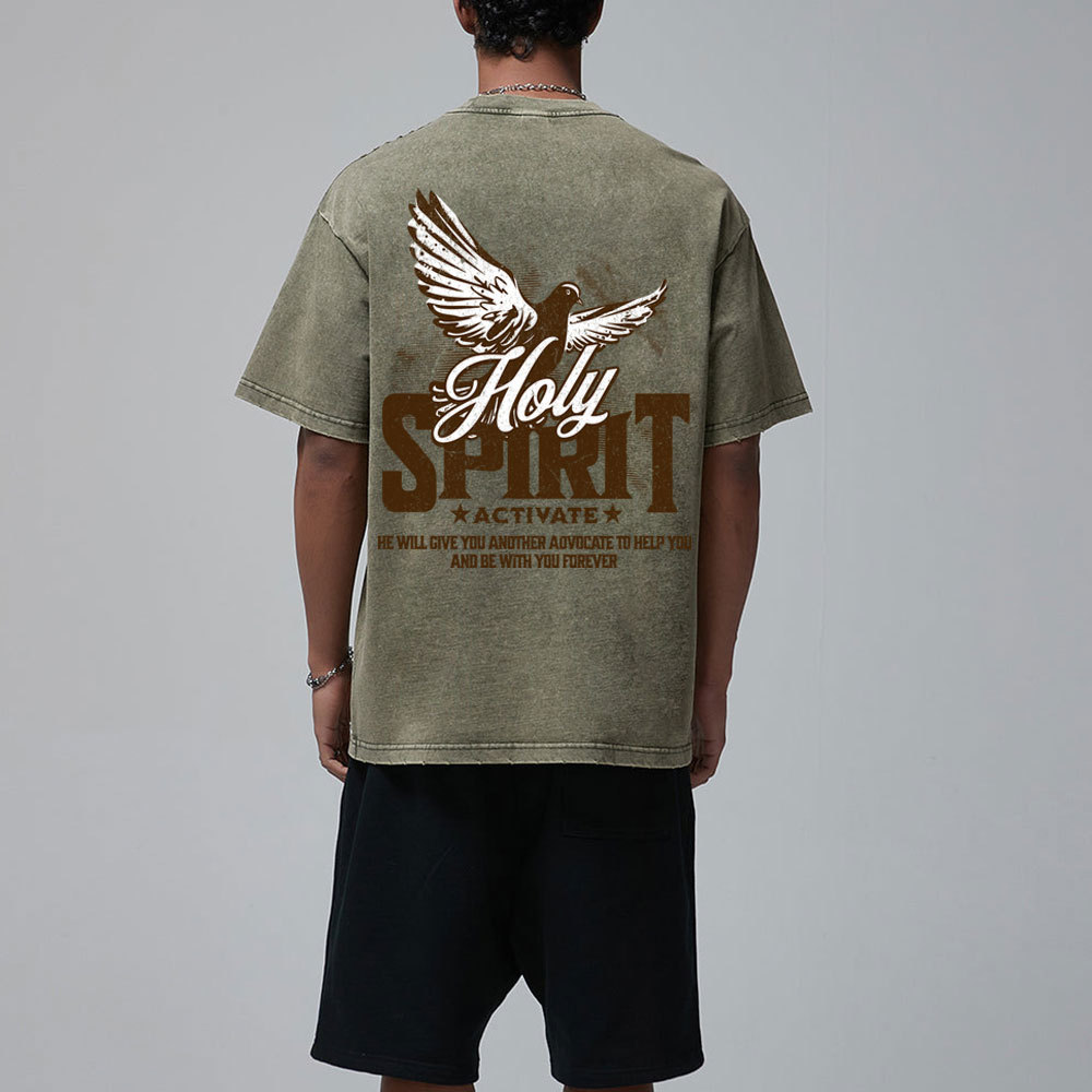 Holy Spirit Activate Christian Washed T-Shirt