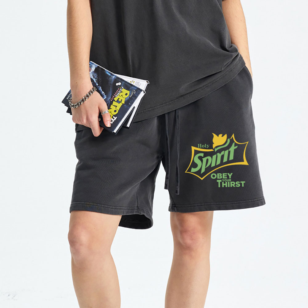 Holy Spirit Christian Washed Shorts