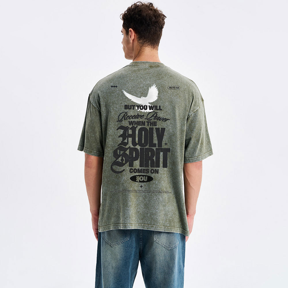 Holy Spirit Christian Washed T-Shirt