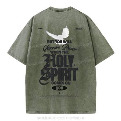 Holy Spirit Christian Washed T-Shirt