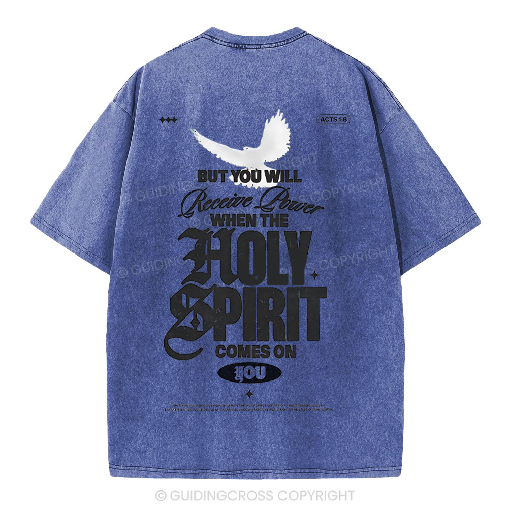Holy Spirit Christian Washed T-Shirt