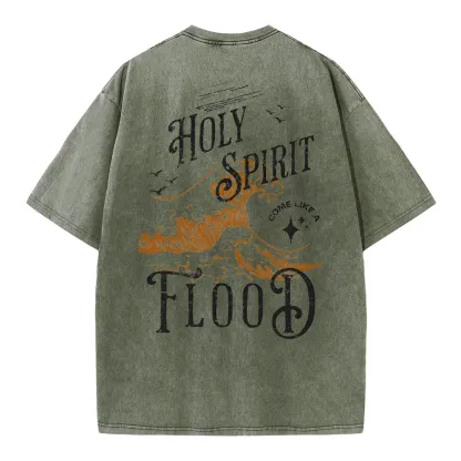 Holy Spirit Flood Christian Washed T-Shirt