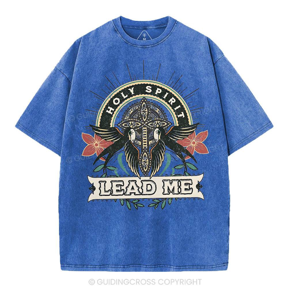 Holy Spirit Lead Me Christian Washed T-Shirt