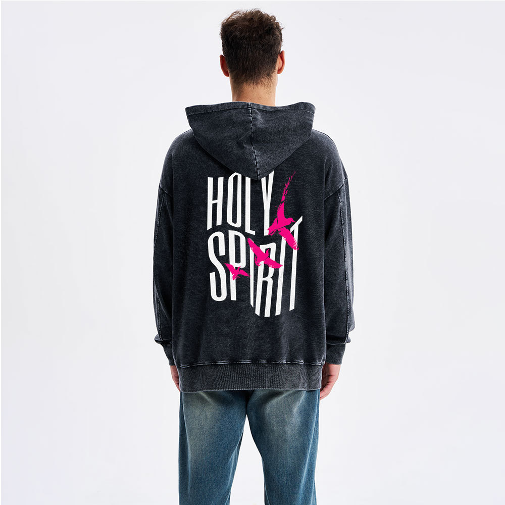 Holy Spirit Streetwear Christian Washed Hoodie