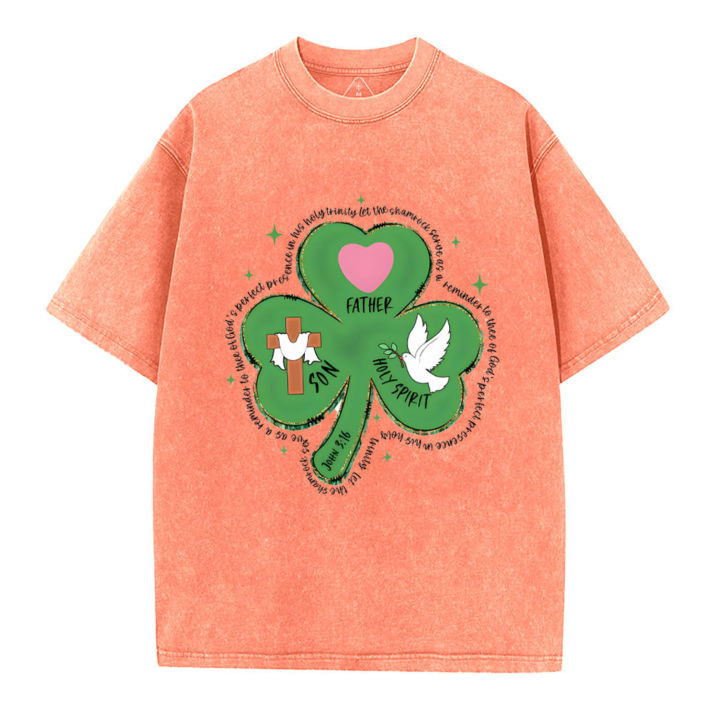 Holy Spirit With Father And Son Christian Washed T-Shirt