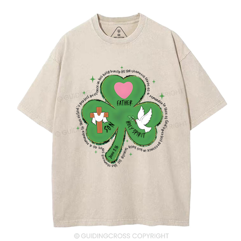 Holy Spirit With Father And Son Christian Washed T-Shirt