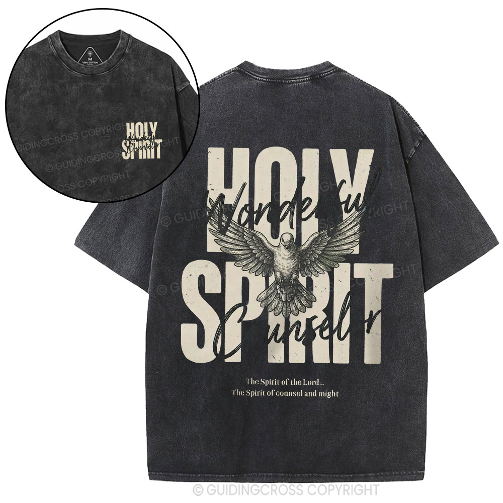 Holy Spirit Wonderful Counselor Christian Washed T-Shirt