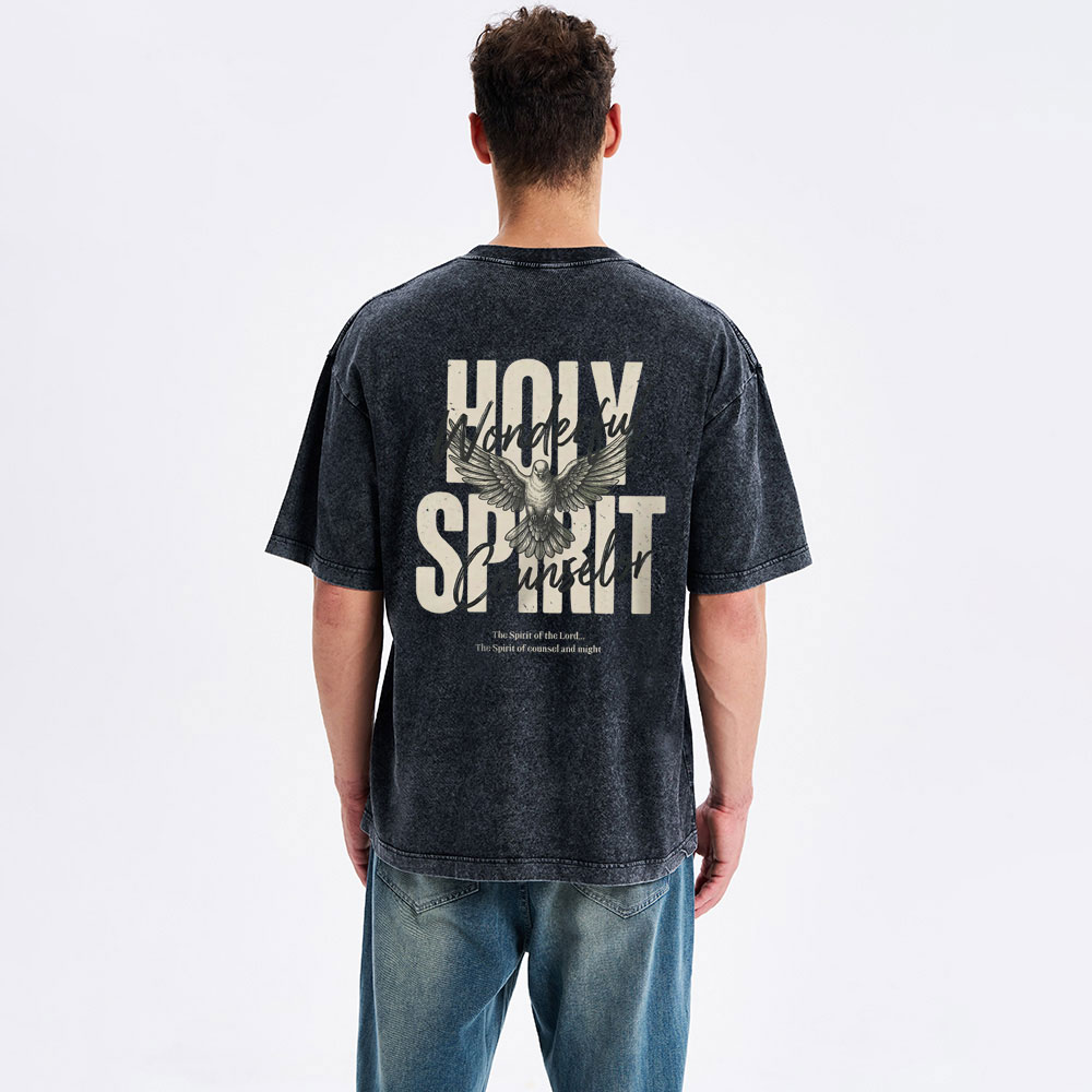 Holy Spirit Wonderful Counselor Christian Washed T-Shirt