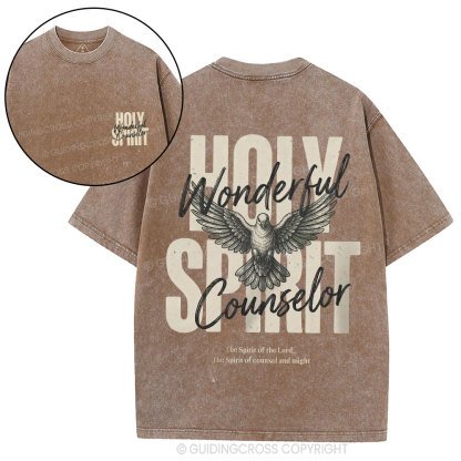Holy Spirit Wonderful Counselor Christian Washed T-Shirt