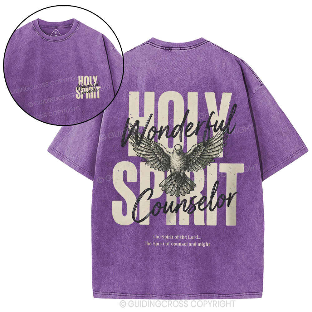 Holy Spirit Wonderful Counselor Christian Washed T-Shirt