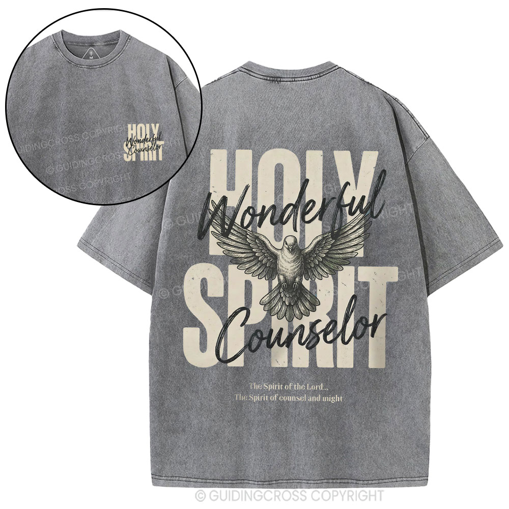 Holy Spirit Wonderful Counselor Christian Washed T-Shirt