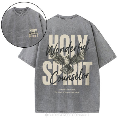 Holy Spirit Wonderful Counselor Christian Washed T-Shirt