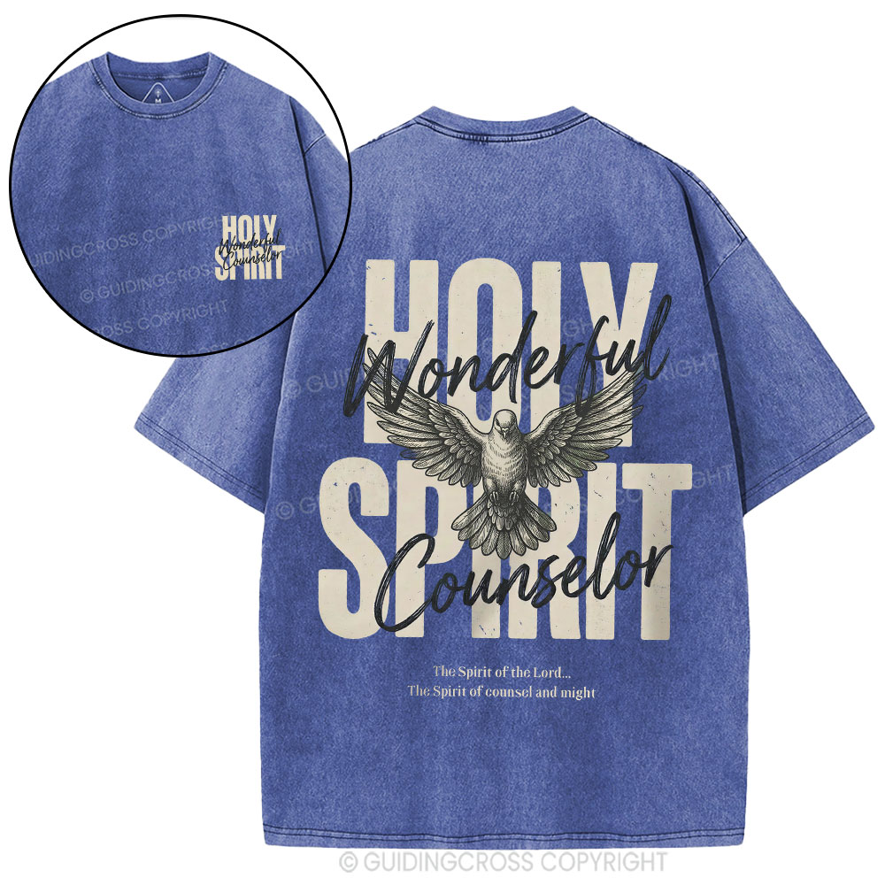 Holy Spirit Wonderful Counselor Christian Washed T-Shirt