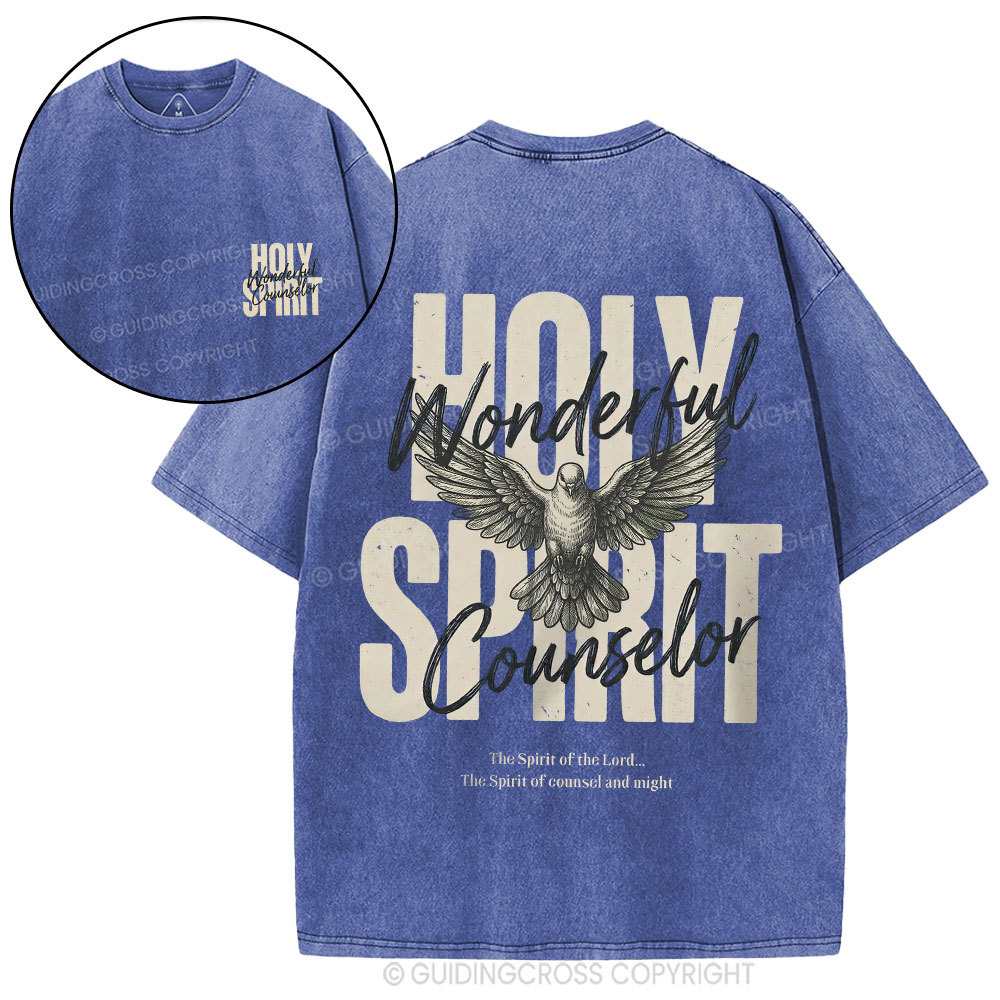 Holy Spirit Wonderful Counselor Christian Washed T-Shirt