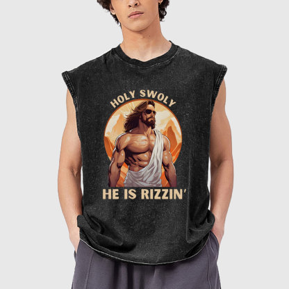 Holy Swoly Christian Washed Tank Top