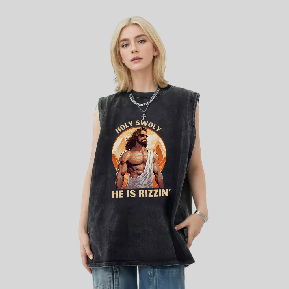 Holy Swoly Christian Washed Tank Top