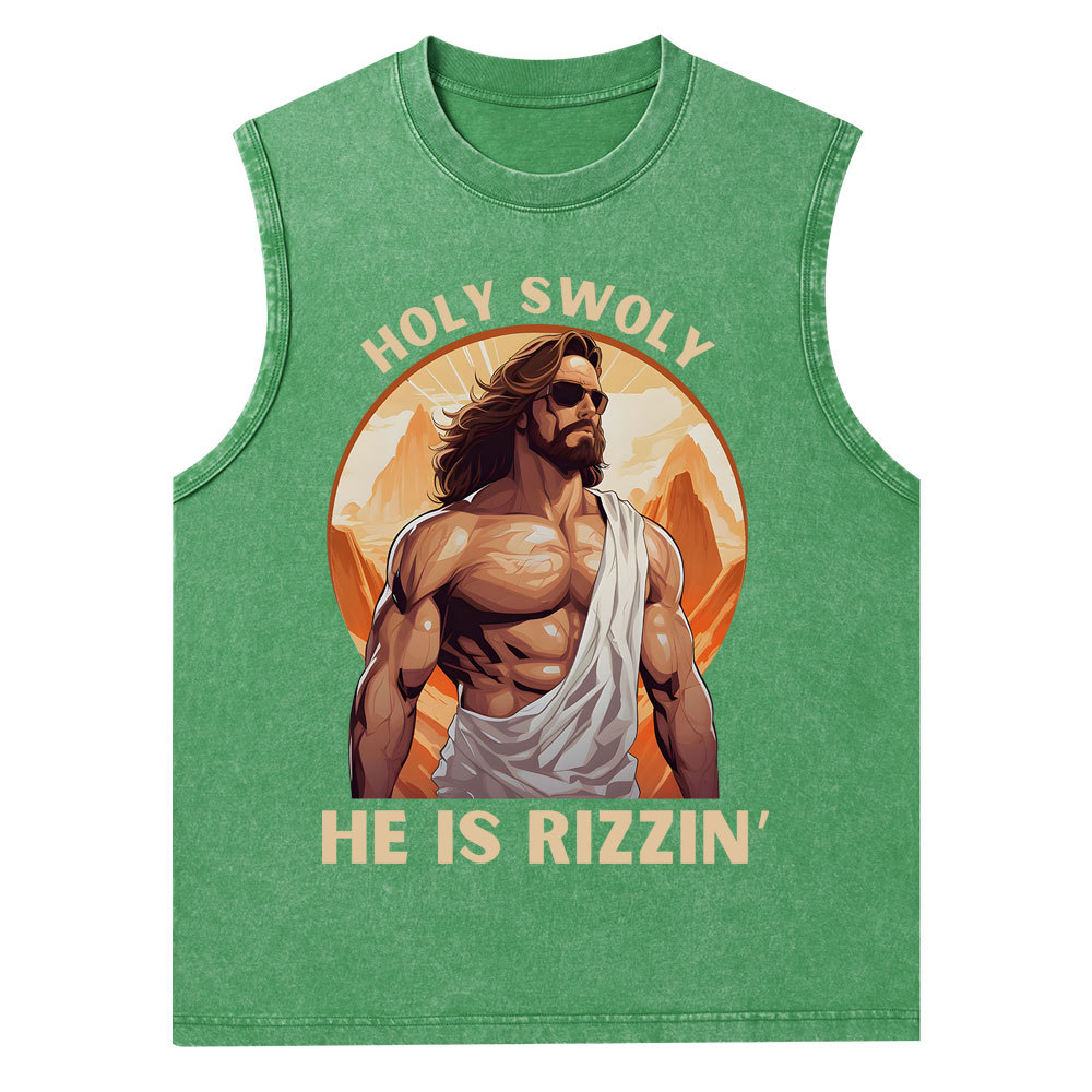 Holy Swoly Christian Washed Tank Top