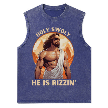 Holy Swoly Christian Washed Tank Top