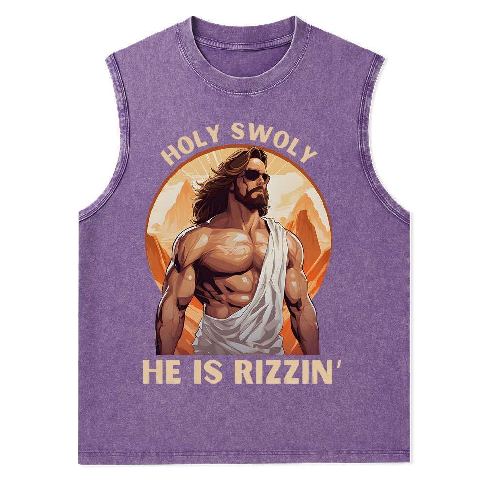 Holy Swoly Christian Washed Tank Top
