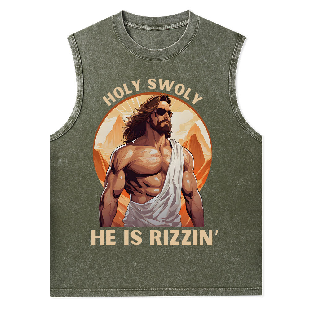 Holy Swoly Christian Washed Tank Top