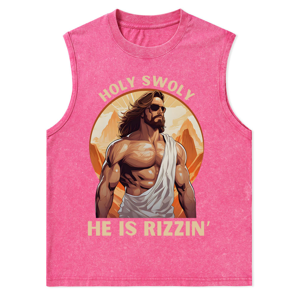 Holy Swoly Christian Washed Tank Top