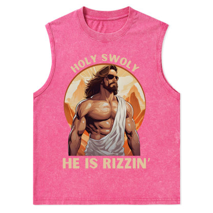 Holy Swoly Christian Washed Tank Top