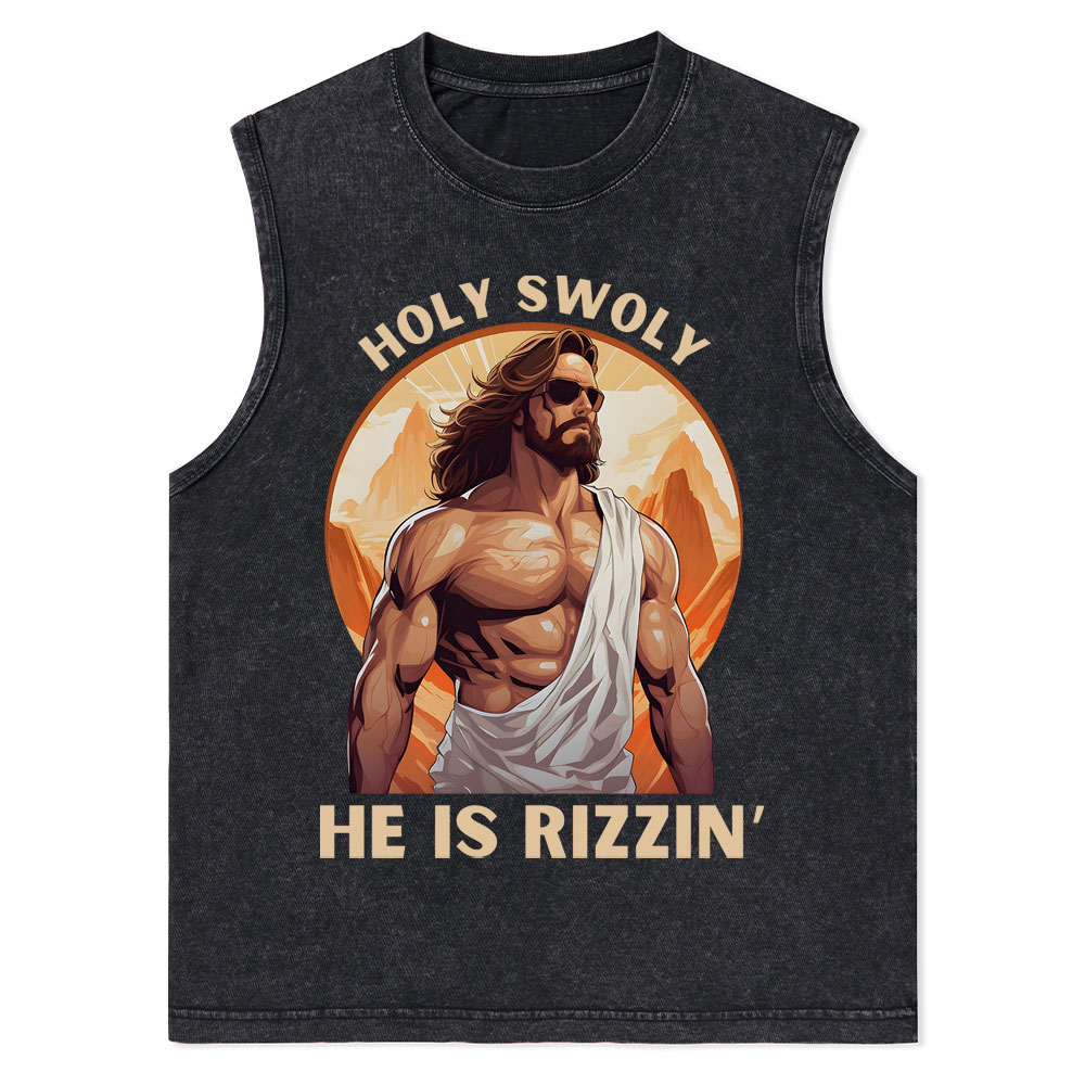 Holy Swoly Christian Washed Tank Top
