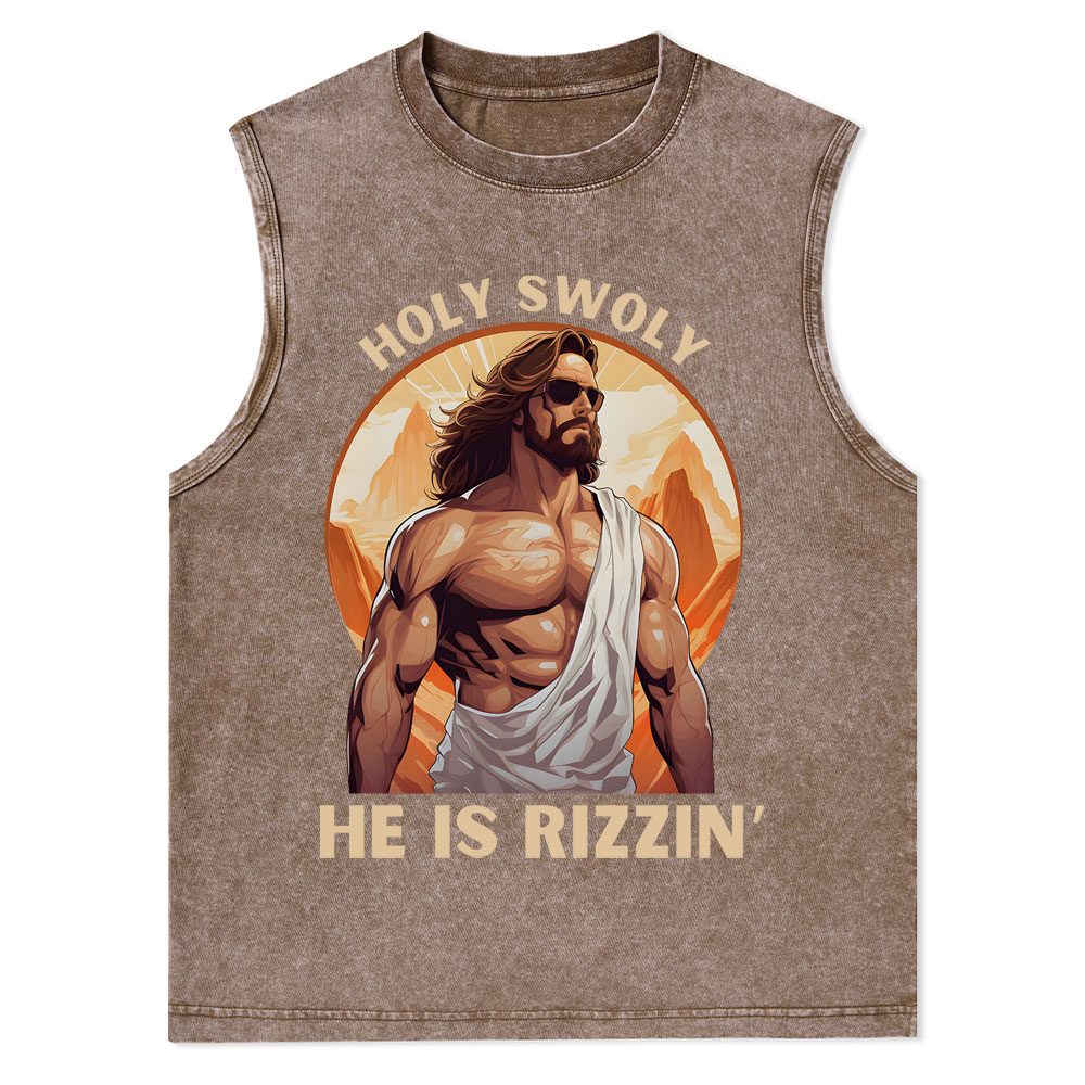 Holy Swoly Christian Washed Tank Top