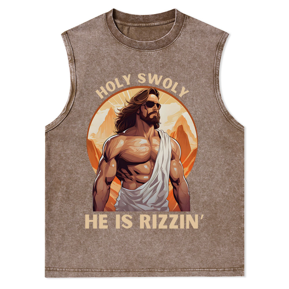 Holy Swoly Christian Washed Tank Top