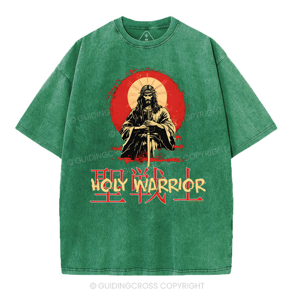 Holy Warrior Christian Washed T-Shirt