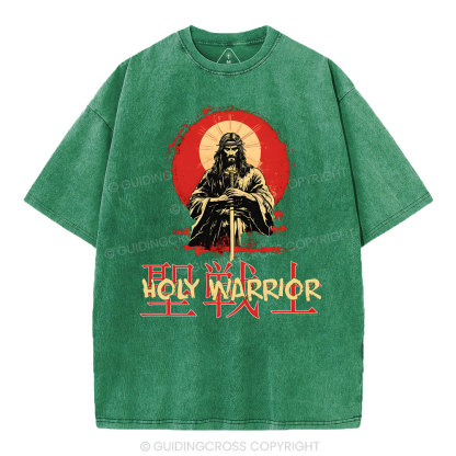 Holy Warrior Christian Washed T-Shirt
