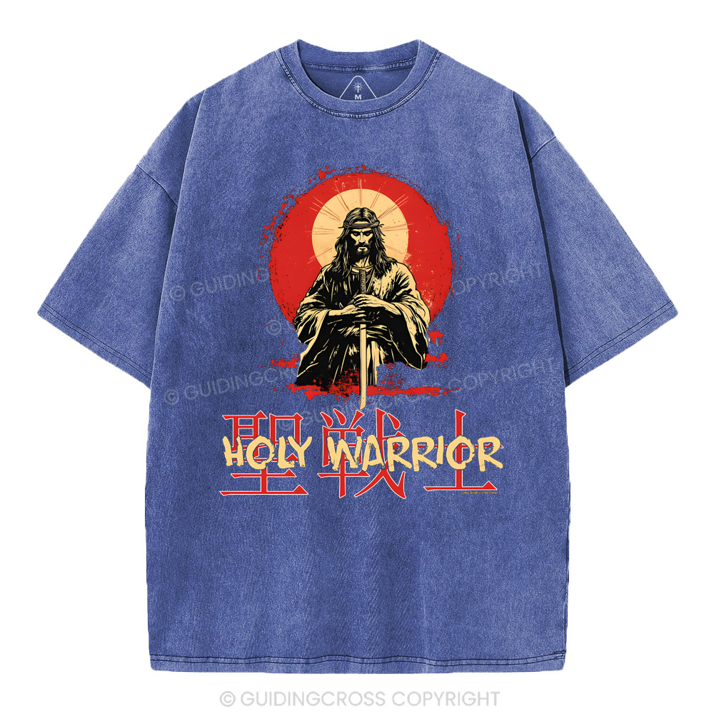 Holy Warrior Christian Washed T-Shirt