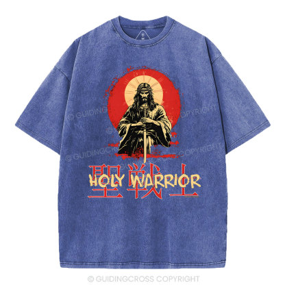 Holy Warrior Christian Washed T-Shirt