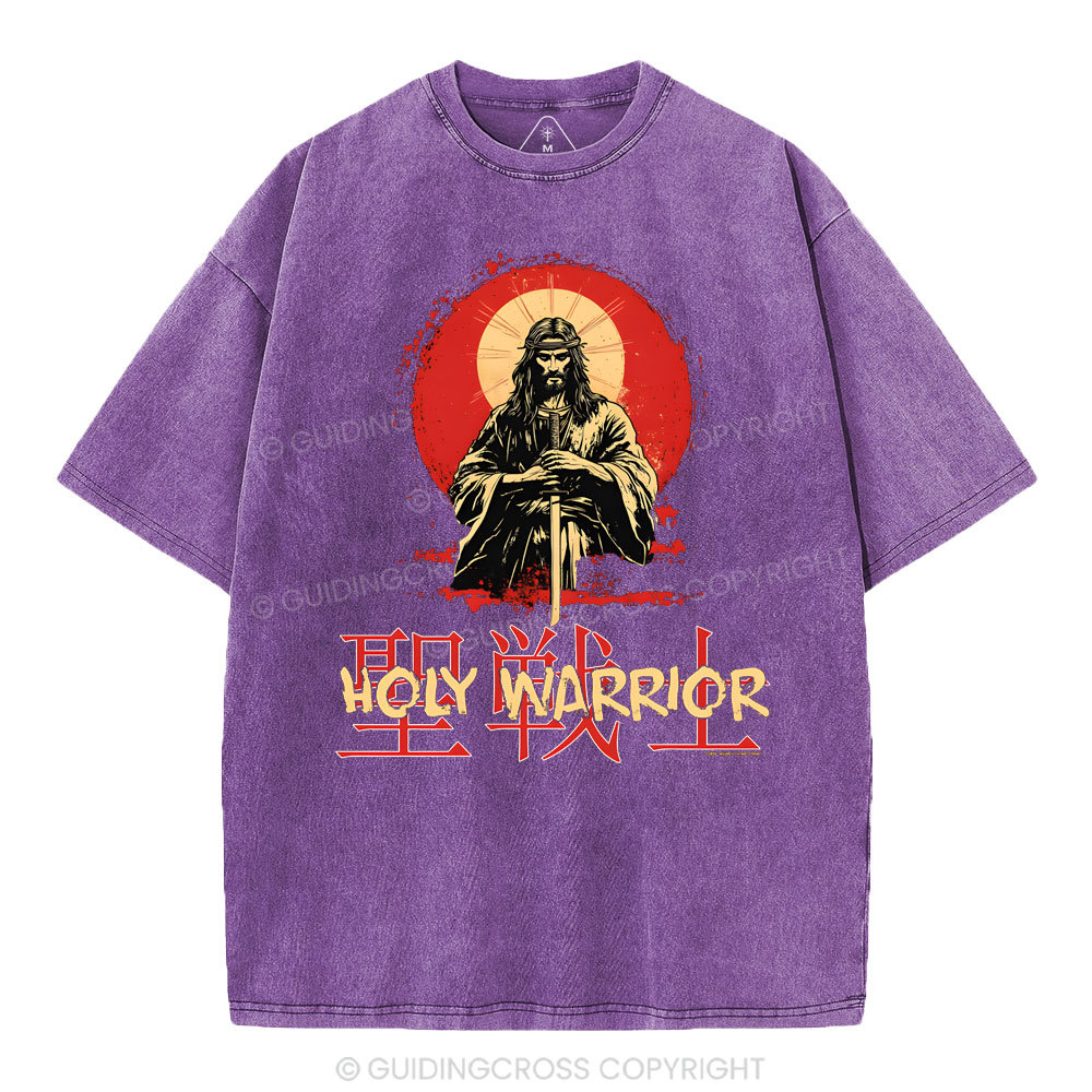Holy Warrior Christian Washed T-Shirt