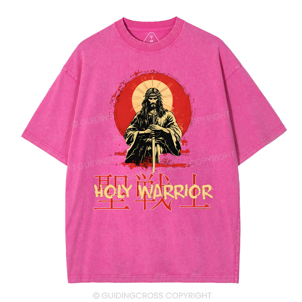 Holy Warrior Christian Washed T-Shirt