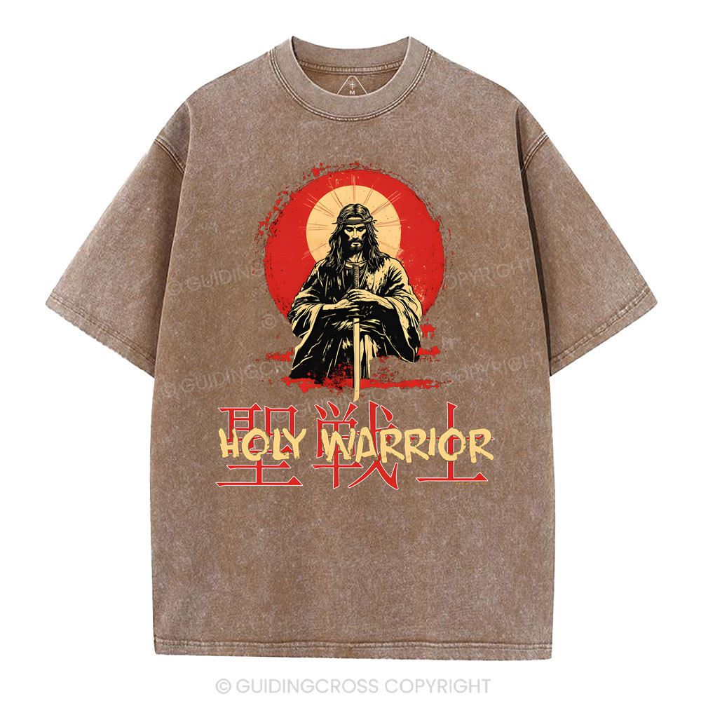 Holy Warrior Christian Washed T-Shirt