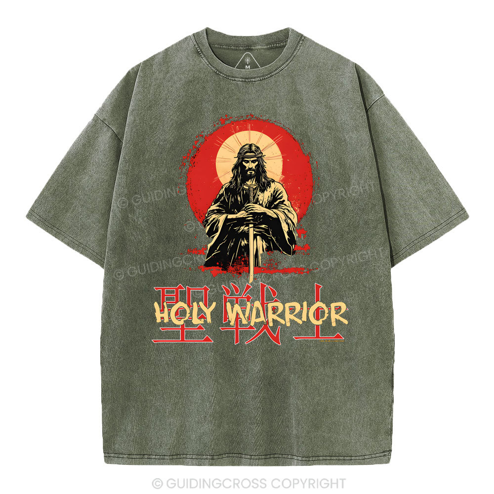 Holy Warrior Christian Washed T-Shirt