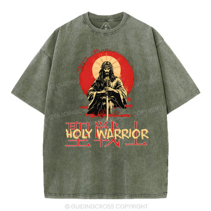 Holy Warrior Christian Washed T-Shirt