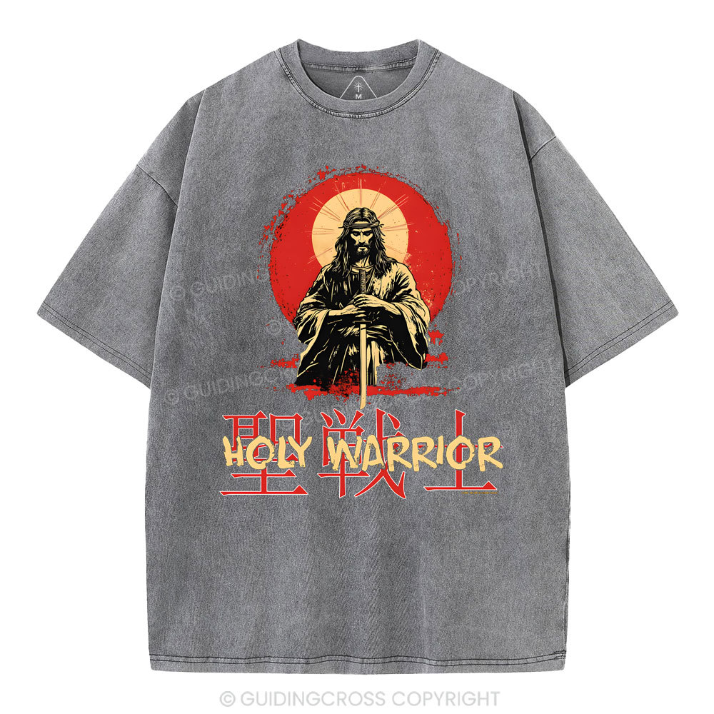 Holy Warrior Christian Washed T-Shirt