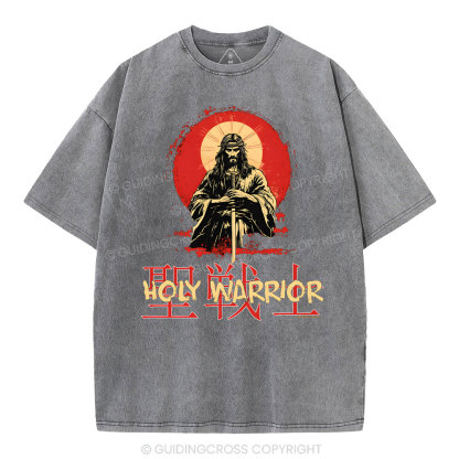 Holy Warrior Christian Washed T-Shirt