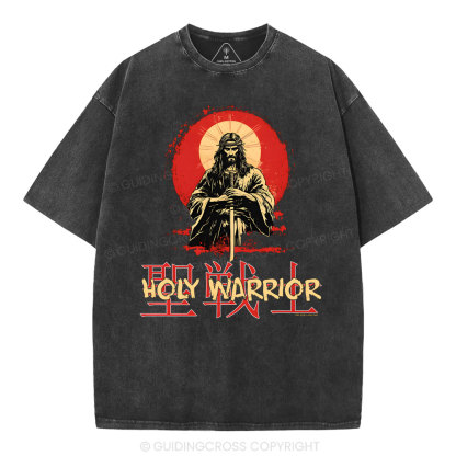 Holy Warrior Christian Washed T-Shirt