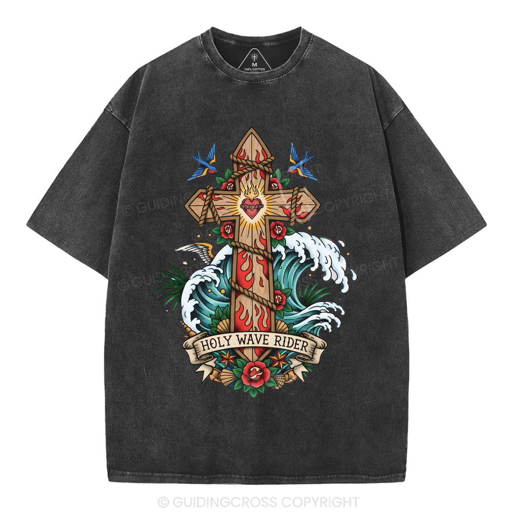 Holy Wave Rider Christian Washed T-Shirt