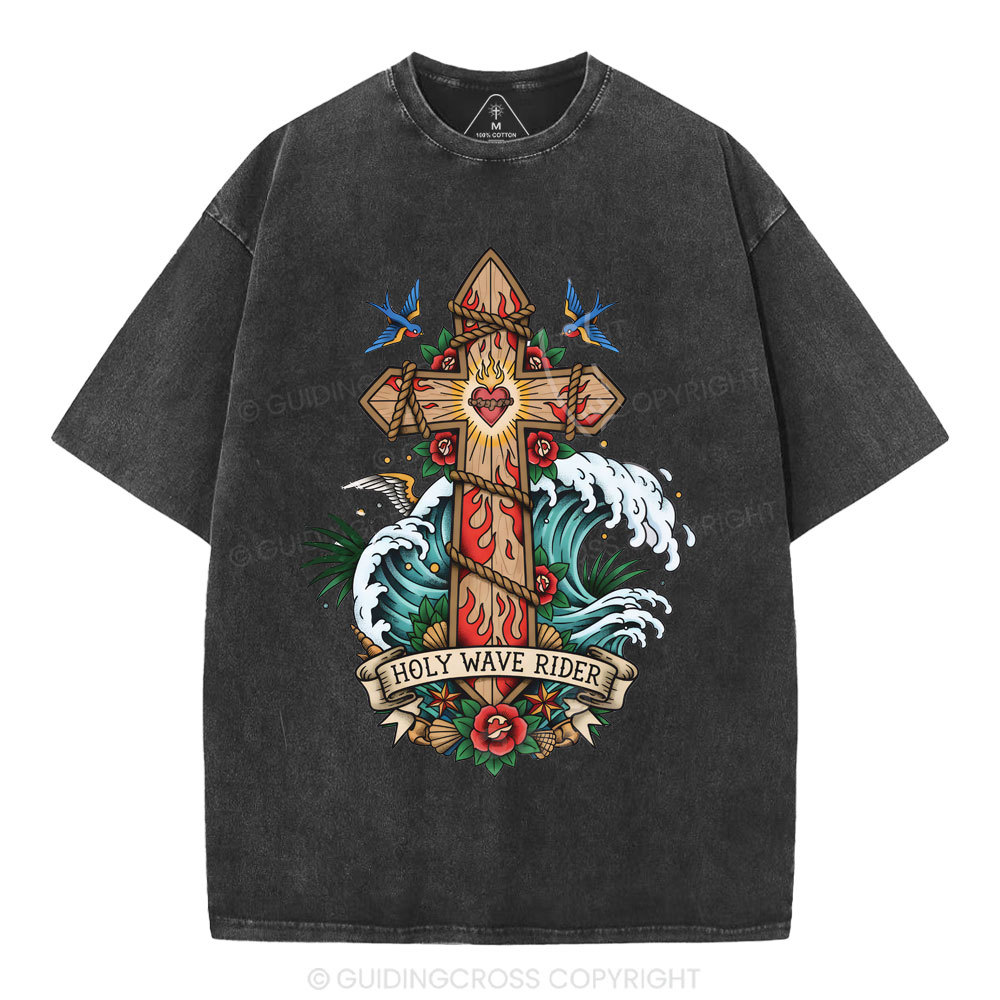 Holy Wave Rider Christian Washed T-Shirt