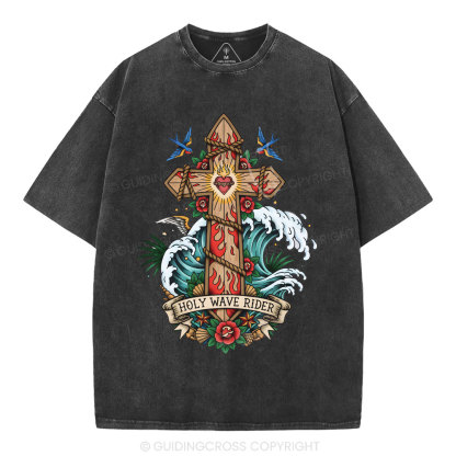 Holy Wave Rider Christian Washed T-Shirt