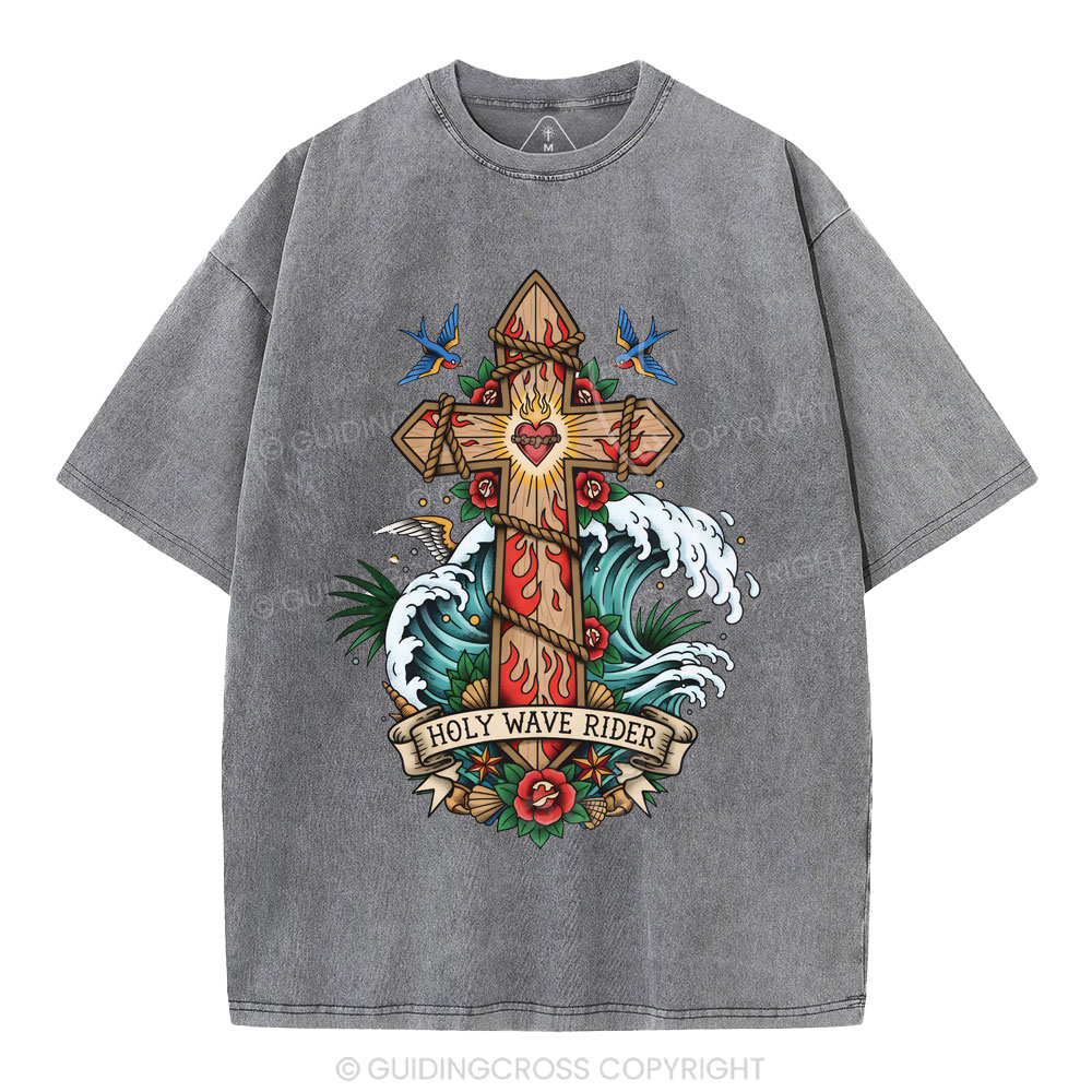 Holy Wave Rider Christian Washed T-Shirt